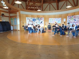 パパの背中でヨーイドン