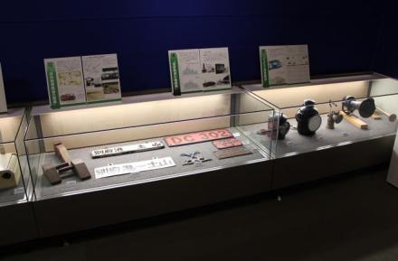 常設展示の別府鉄道コーナーの展示風景
